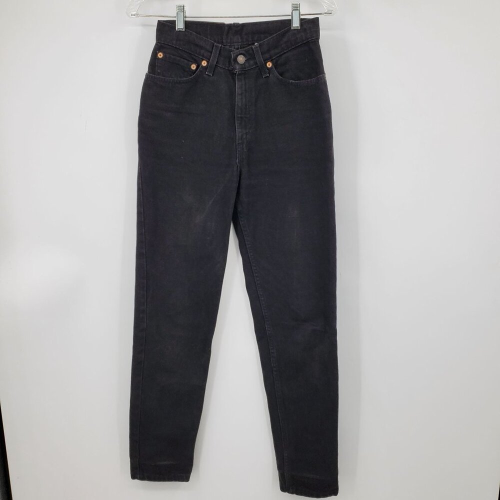 Vintage Levi's 512 Made In USA Slim Fit Tapered Leg Black High‎ Rise Jeans 7 Med